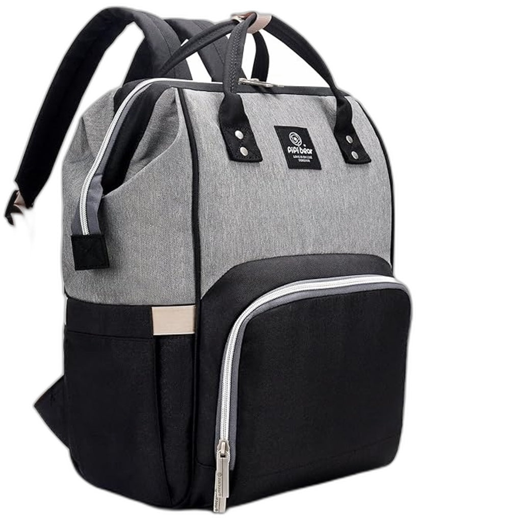 Pipi Bear Nappy Diaper Changing Bag & Pad Multifunctional Waterproof Grey NEW