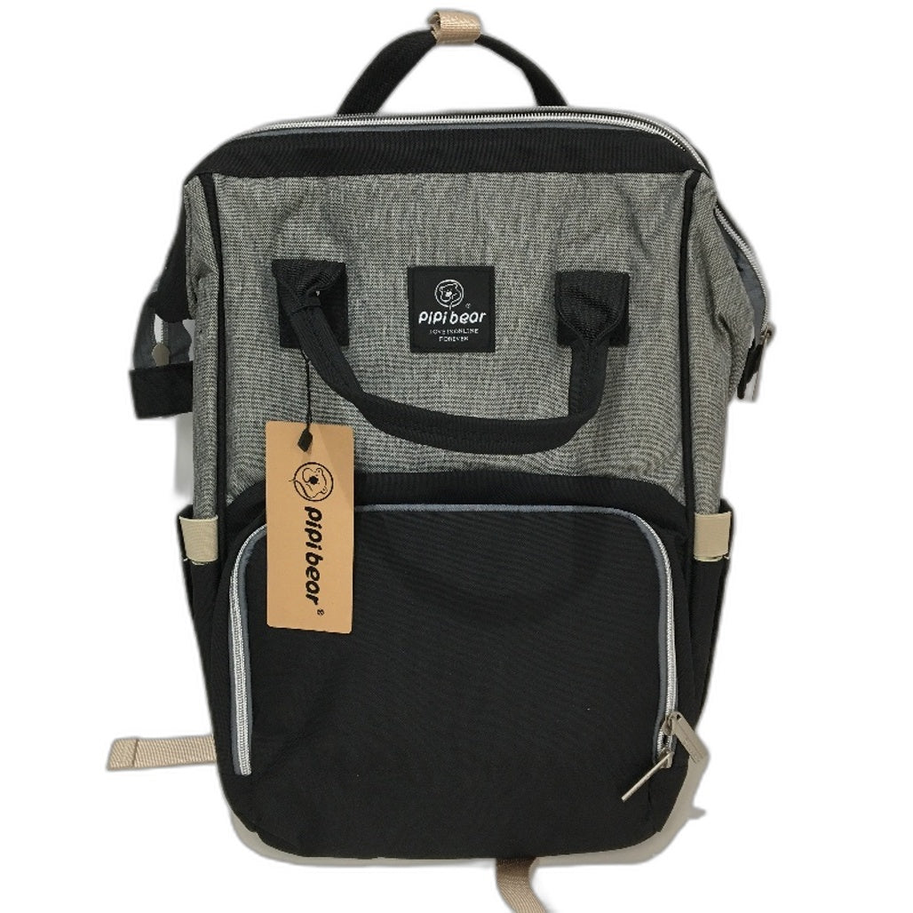 Pipi Bear Nappy Diaper Changing Bag & Pad Multifunctional Waterproof Grey NEW