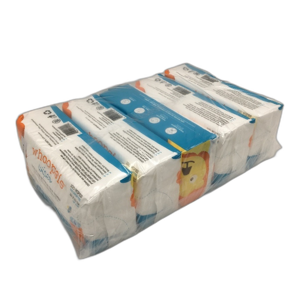 Whoopsie 5 Pack 100% Pure Cotton Dry Baby Wipes Soft Sensitive Extra Strong NEW