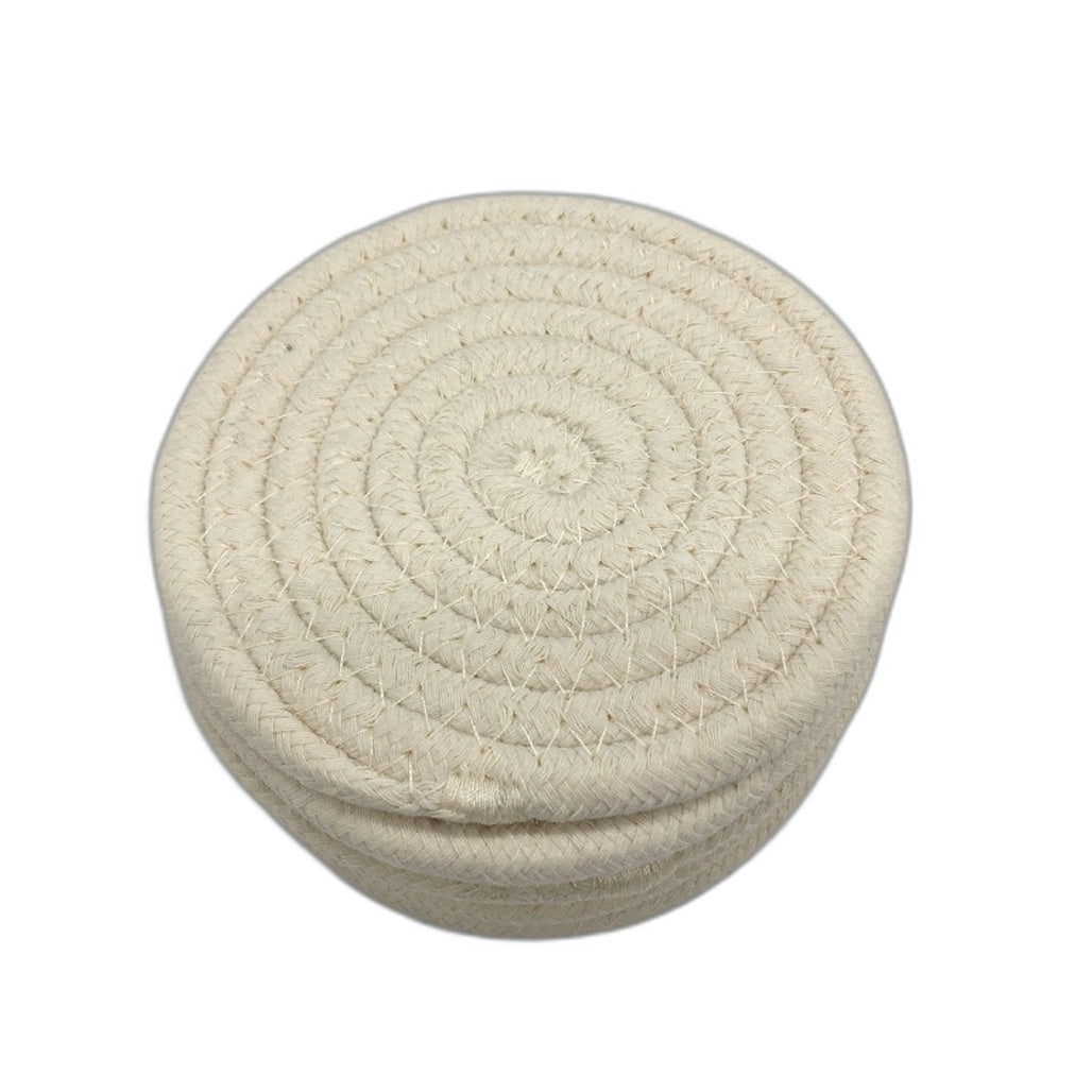 White 11CM Absorbent Woven Round Drink Coasters 6 Pack Tabletop Protection NEW