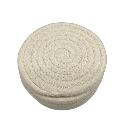 White 11CM Absorbent Woven Round Drink Coasters 6 Pack Tabletop Protection NEW