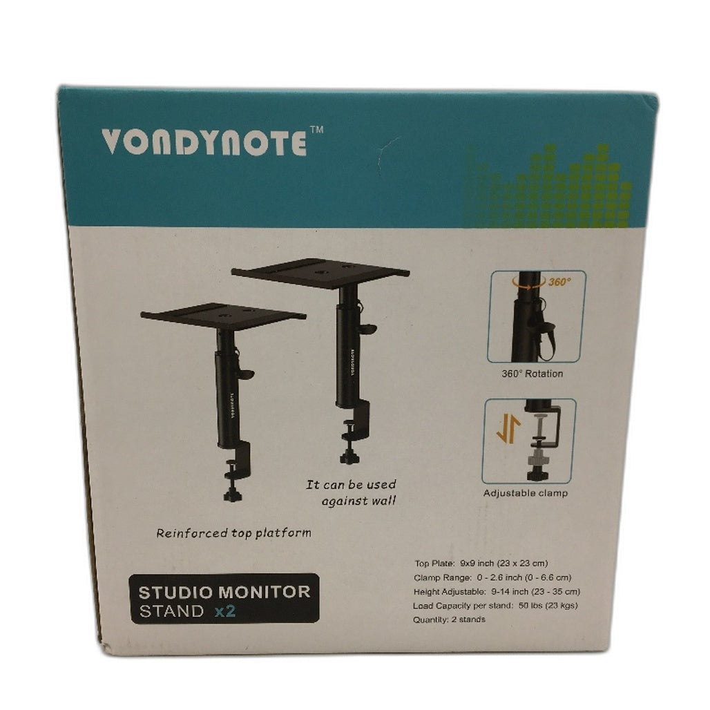 Vondynote Set Of 2 Metal Studio Monitor Stands Desktop Clamp Speaker Holder NEW