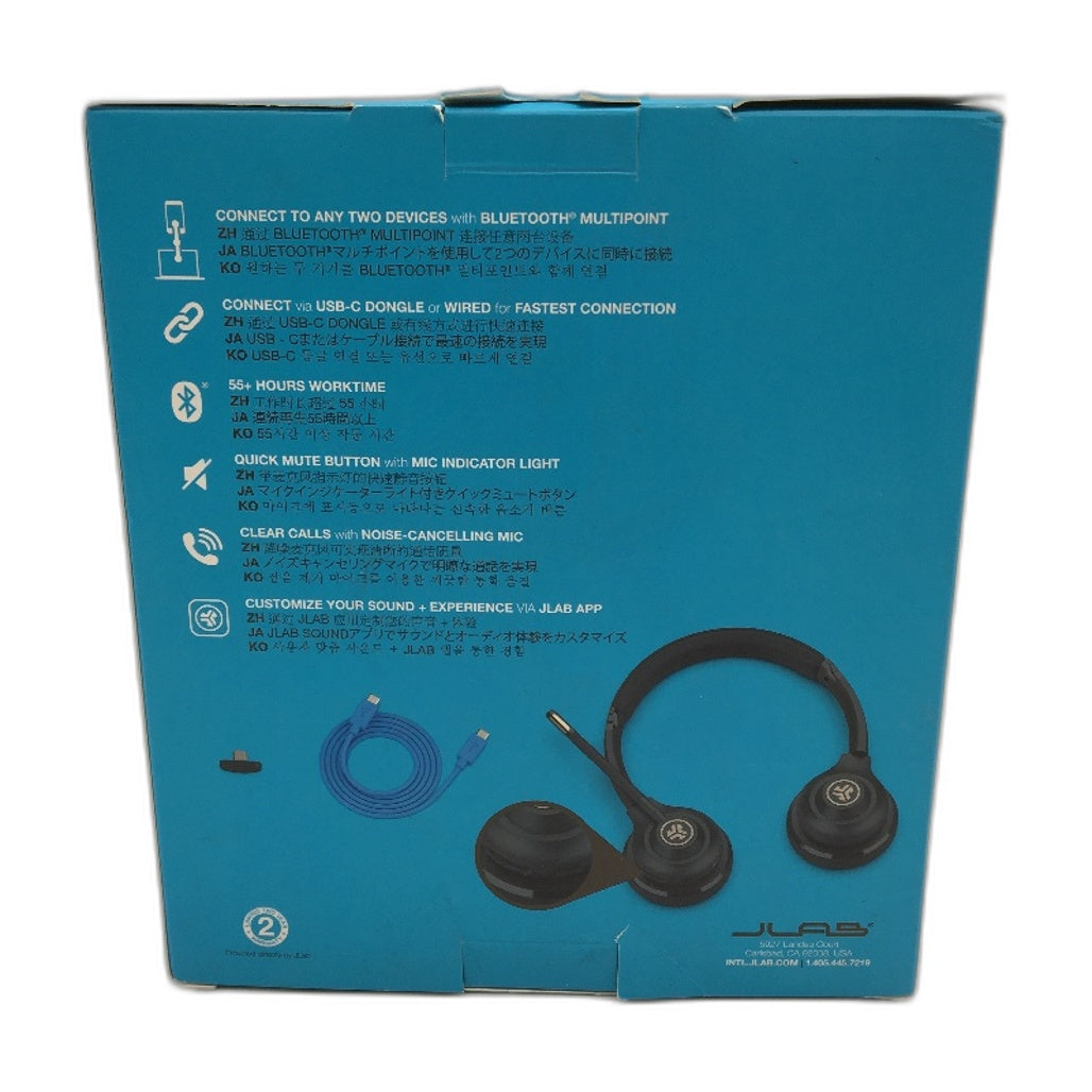 JLAB Go Work 2nd Gen Wired Wireless Office On Ear Headset Headphone With Mic NEW