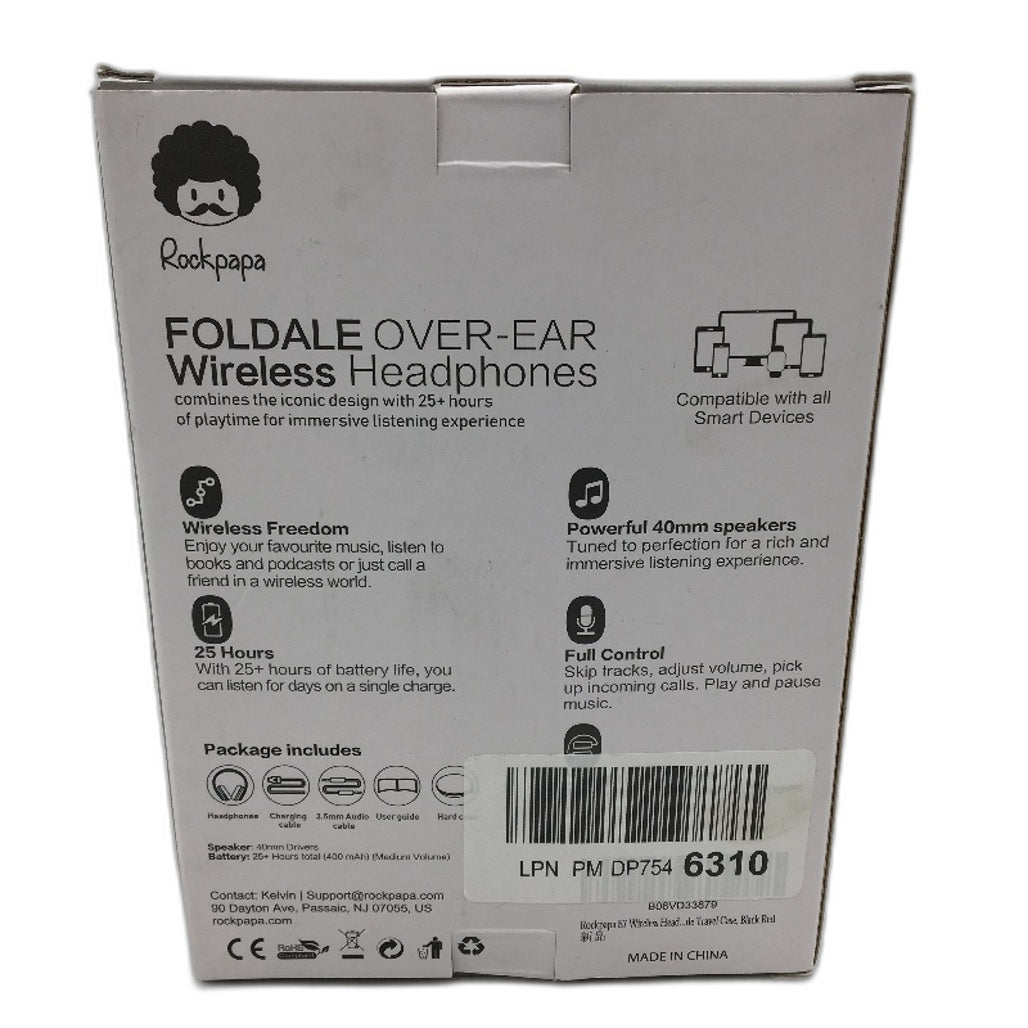 Rockpapa E7 Kids Wired Wireless Over Ear Foldable Headphones With Hard Case NEW