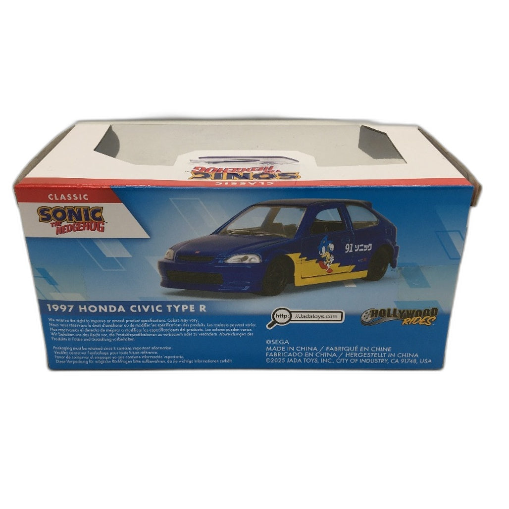 Jada Sonic The Hedgehog 1997 Honda Civic Type R 1:32 Scale Diecast Vehicle NEW