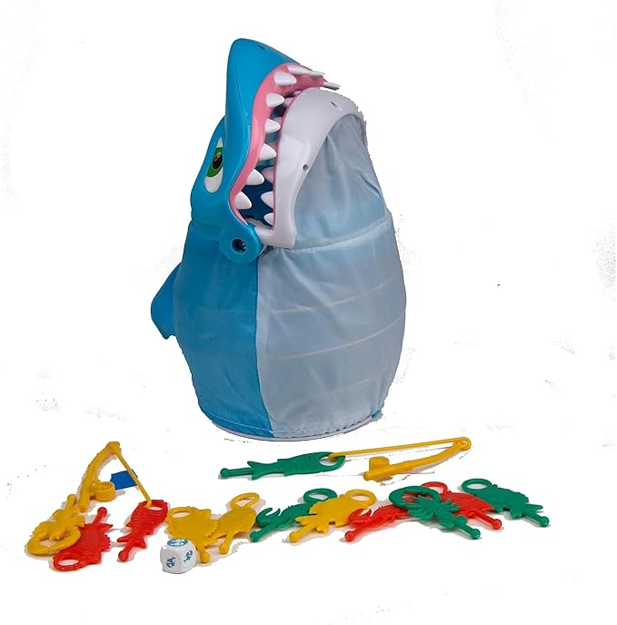 Pressman Shark Bite Kids Fishing Game No Batteries Needed 2-4 Players Age 4+ NEW