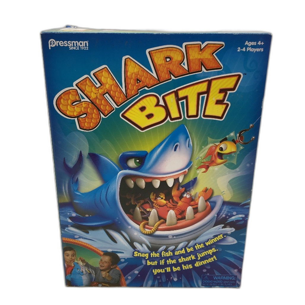 Pressman Shark Bite Kids Fishing Game No Batteries Needed 2-4 Players Age 4+ NEW