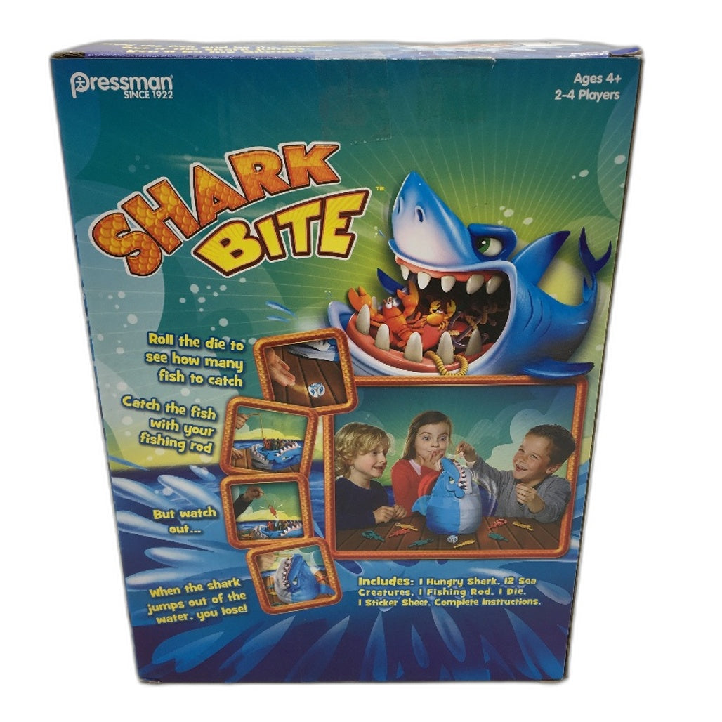Pressman Shark Bite Kids Fishing Game No Batteries Needed 2-4 Players Age 4+ NEW