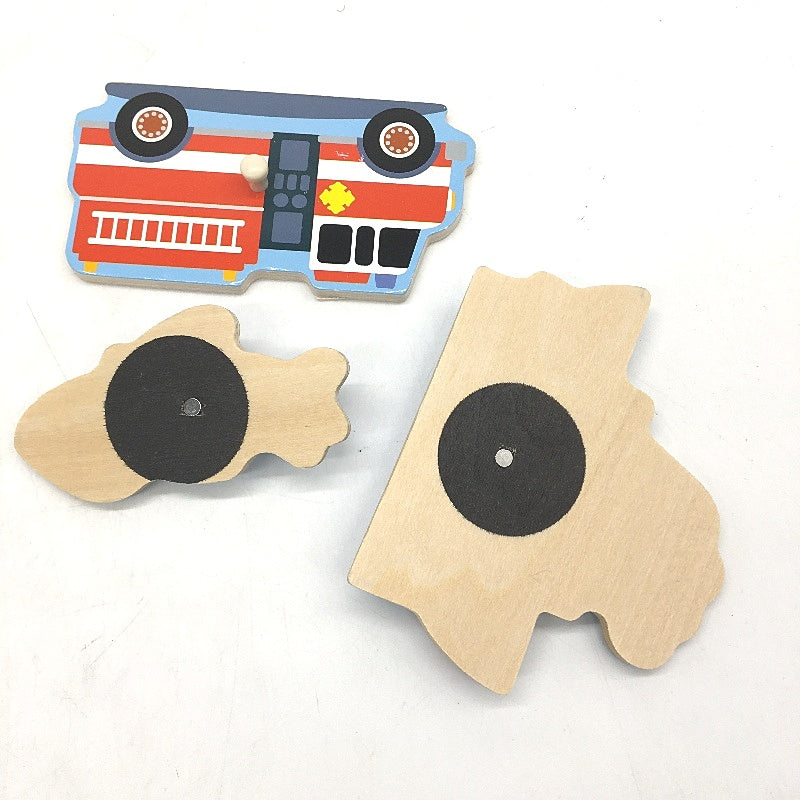 Melissa&Doug Vehicles Wooden Peg Sound Puzzle 8 PCS Matching Learning Age 2+ NEW