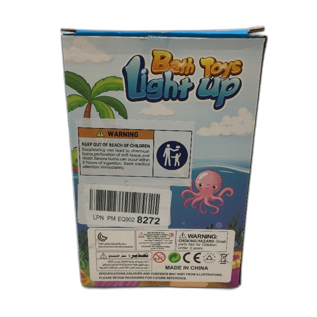 Light Up Bath Toys 9PCS Floating Rubber Animal Swimming Pool Shower Age 3+ NEW