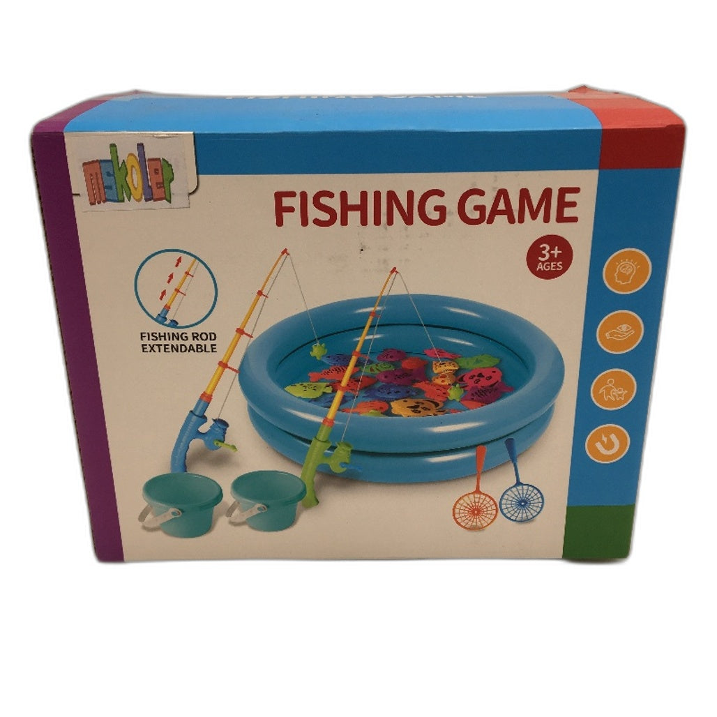 Magnetic Fishing Game With Inflatable Pond Kids Summer Water Toy Age 3+ NEW