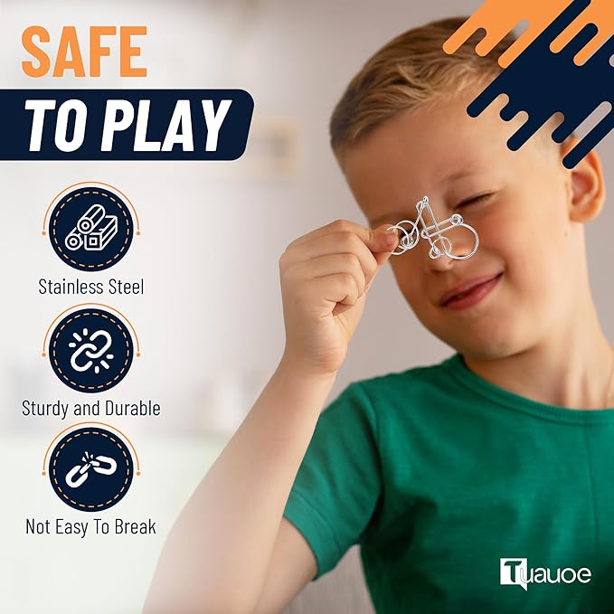 Metal Wire Puzzles Brain Teaser 24 Pack IQ Challenge Interlocking Toy Set NEW