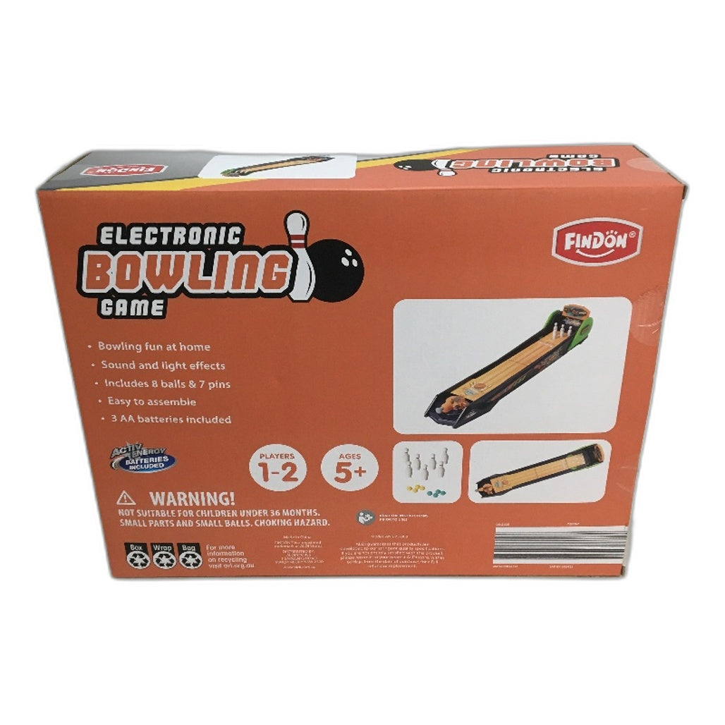 Findon Electronic Tabletop Bowling Game Toy Light Sound 1-2 Players Age 5+ NEW