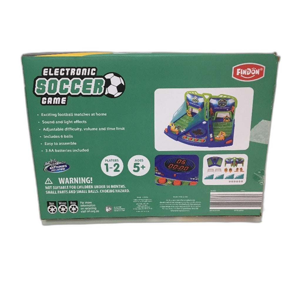 Findon Electronic Tabletop Soccer Game Toy Light Sound 1-2 Players Age 5+ NEW