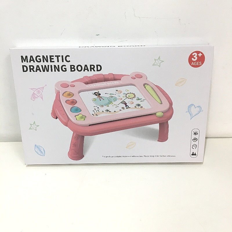 Magnetic Drawing Learning Board With 4 Stamps & Legs Kids Doodle Toys Age 3  NEW