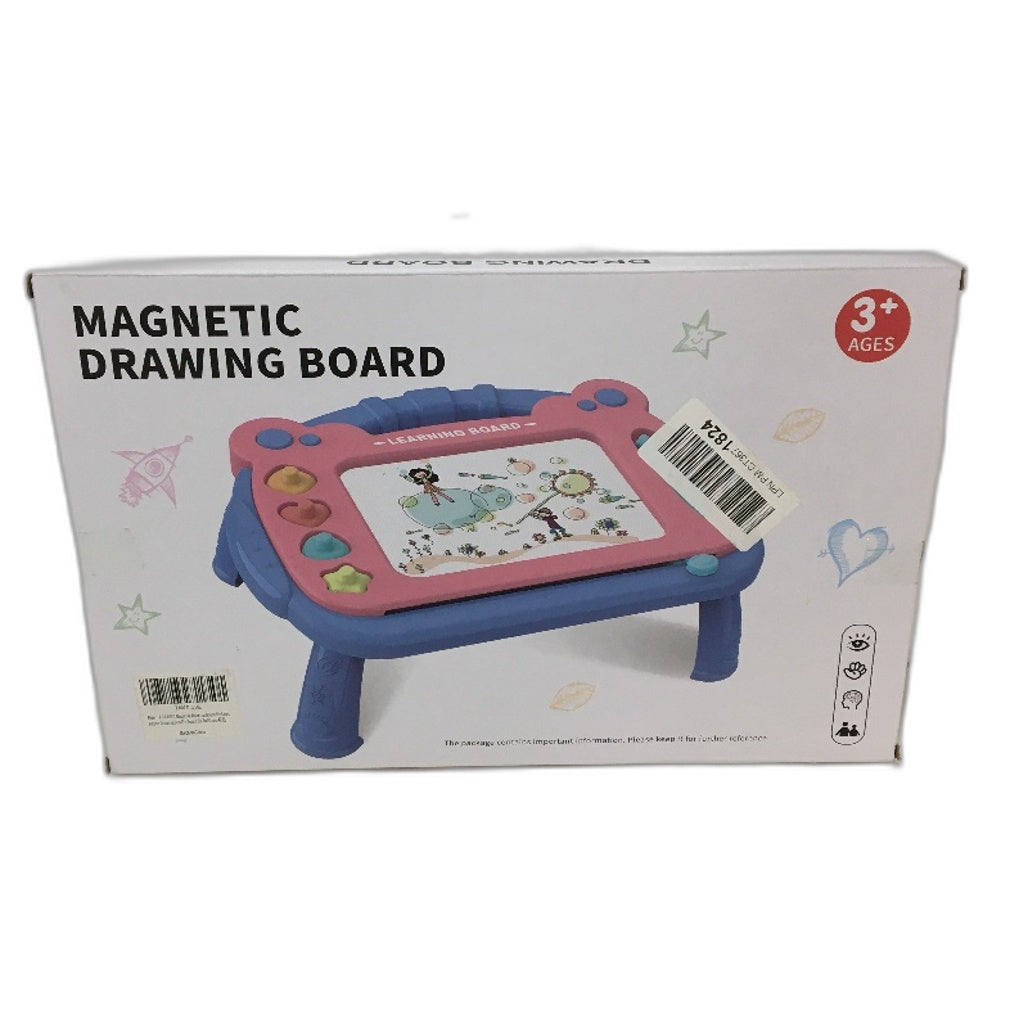 Magnetic Drawing Learning Board With 4 Stamps & Legs Kids Doodle Toys Age 3  NEW