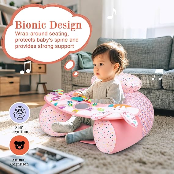 Portable Inflatable Baby Seat With Detachable Sensory Activity Tray Age 3M+ NEW