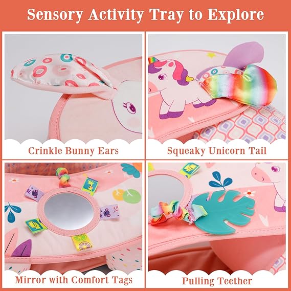 Portable Inflatable Baby Seat With Detachable Sensory Activity Tray Age 3M+ NEW