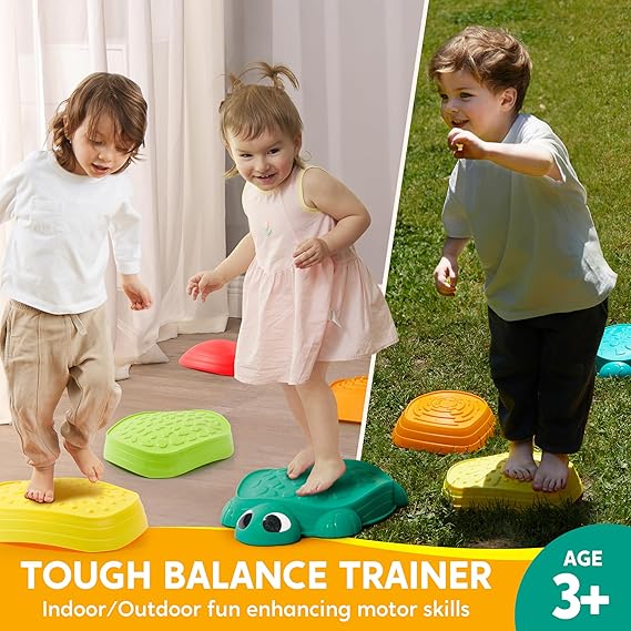 JOYIN Turtle Balance Stepping Stones 5 Pack Non Slip Sensory Play Toy Age 3+ NEW