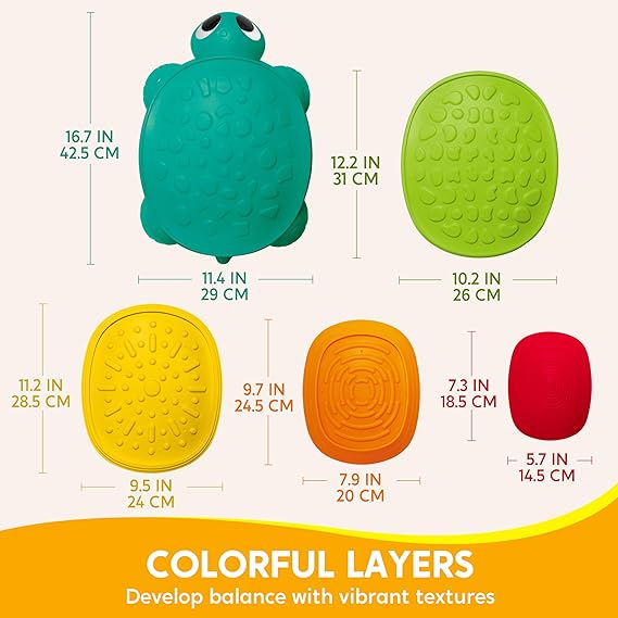 JOYIN Turtle Balance Stepping Stones 5 Pack Non Slip Sensory Play Toy Age 3+ NEW