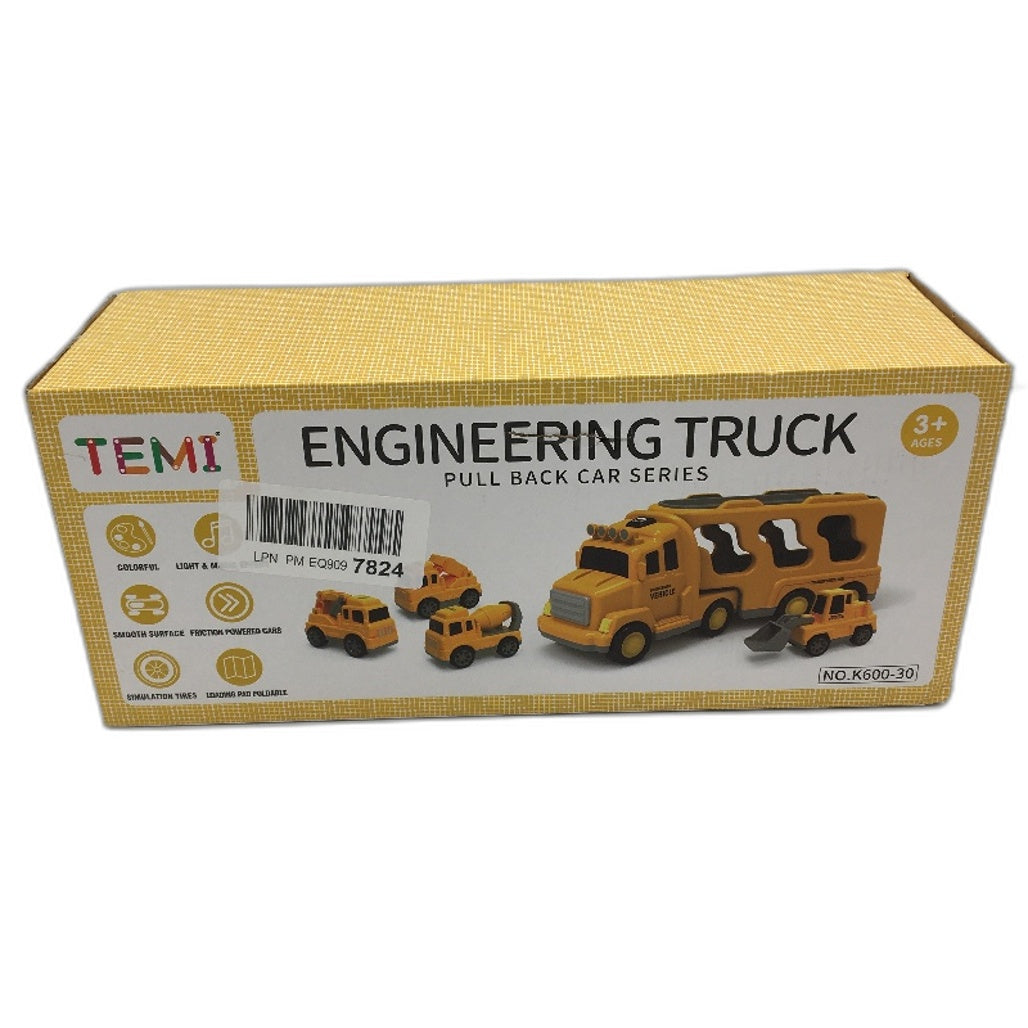 TEMI 5 In 1 Engineering Construction Truck Vehicle Toy Excavator Crane Age3+ NEW