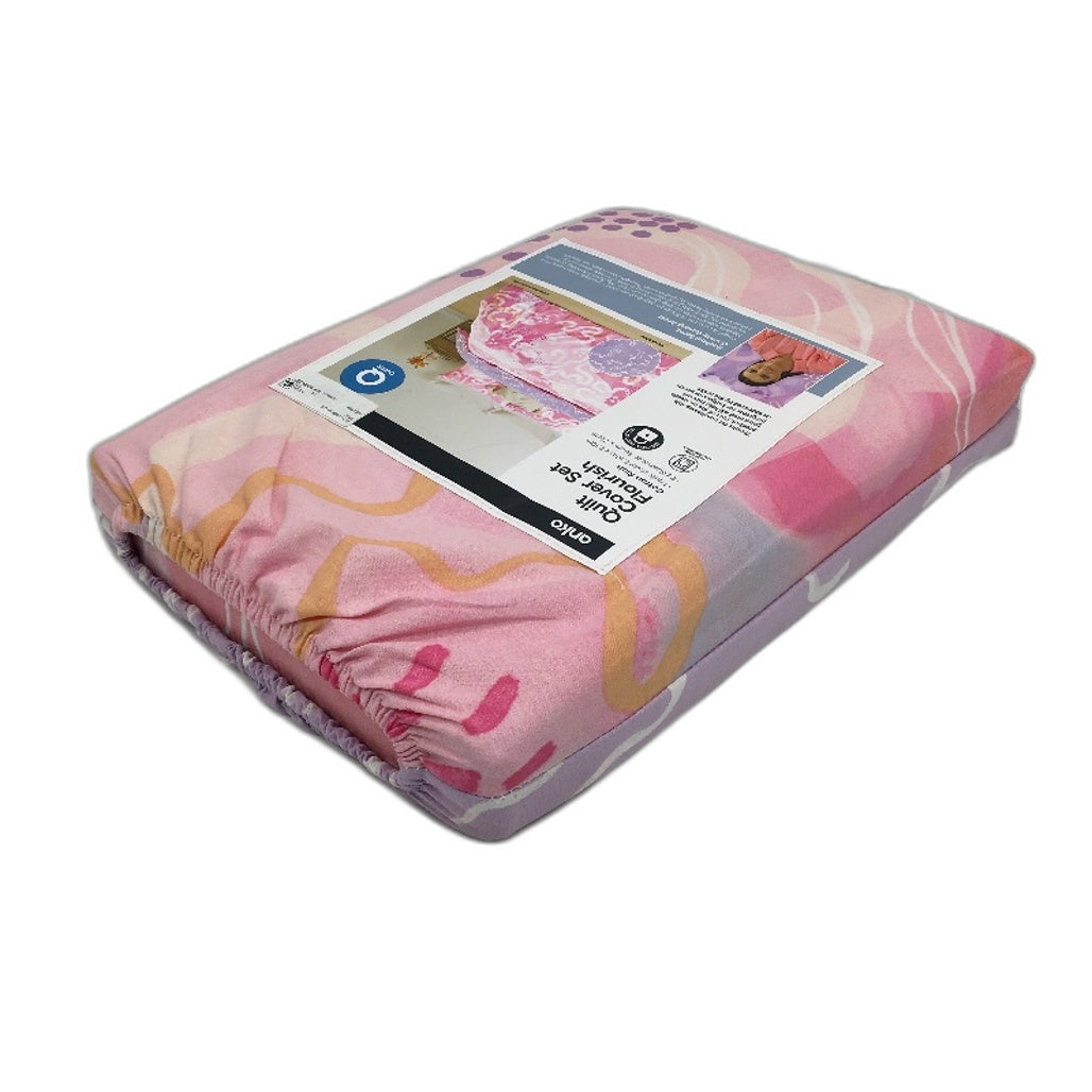 Flourish Easy Care Pink Pattern Reversible Cotton Rich Quilt Cover Set QUEEN NEW