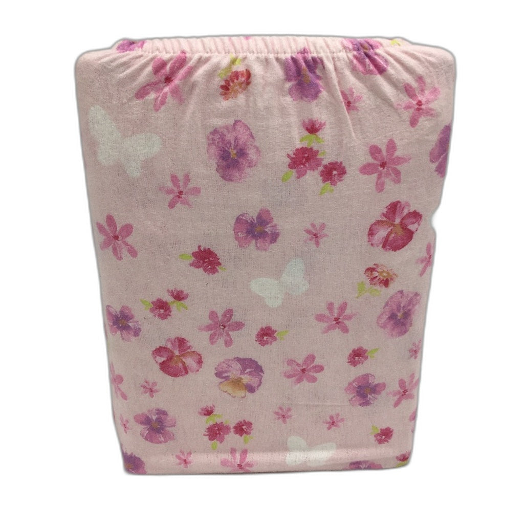 Soft Touch & Warm Flannelette Floral Butterfly Pink Sheet Set SINGLE Bed NEW