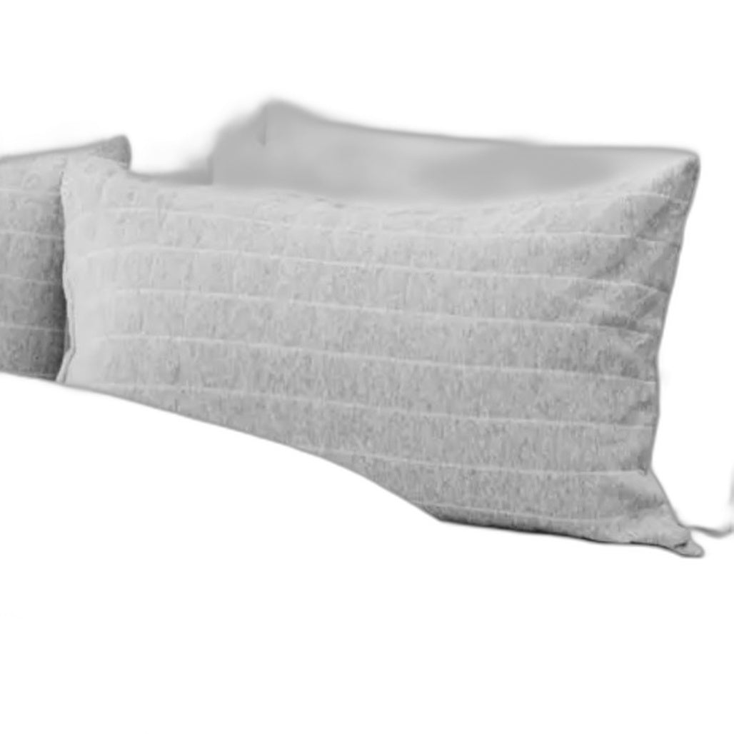 Soft Cozy Light Grey Jersey Poly Cotton Blend Quilt Cover Set QUEEN NEW