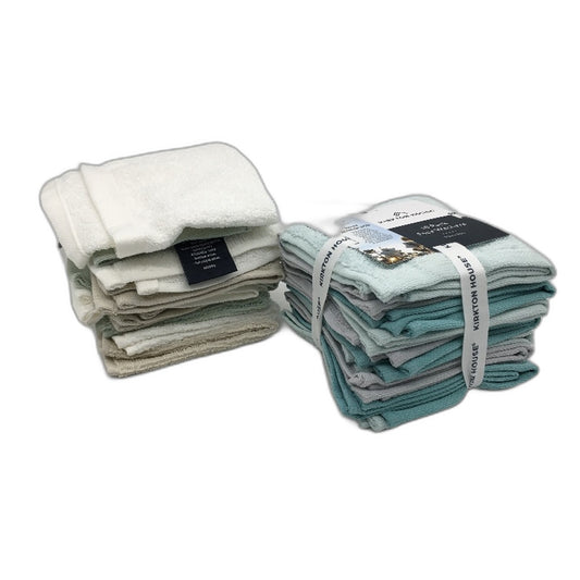 Kirkton House 20 Piece Australian Cotton Green Toned Face Washers Pack NEW