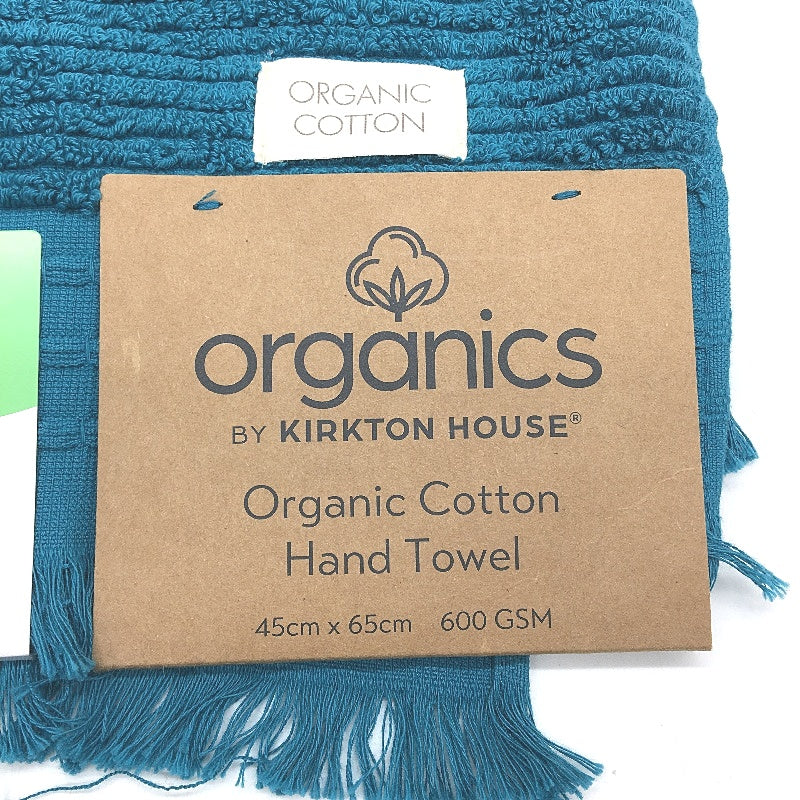 Kirkton House Teal 2 Piece Organic Cotton Bath & Hand Towel Matching Set NEW