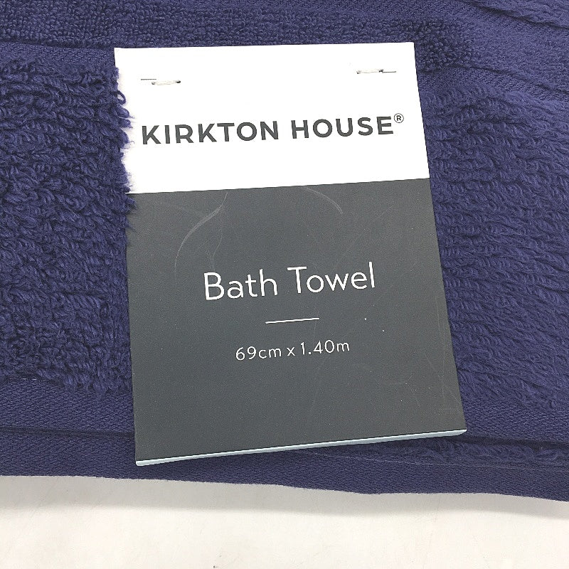 Kirkton House Navy Blue & Grey 2 Piece 100% Cotton Bath Towel Set NEW