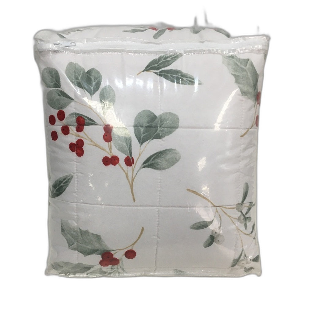 Home Decor Mistletoe Festive Christmas Reversible Coverlet Set Queen/King NEW