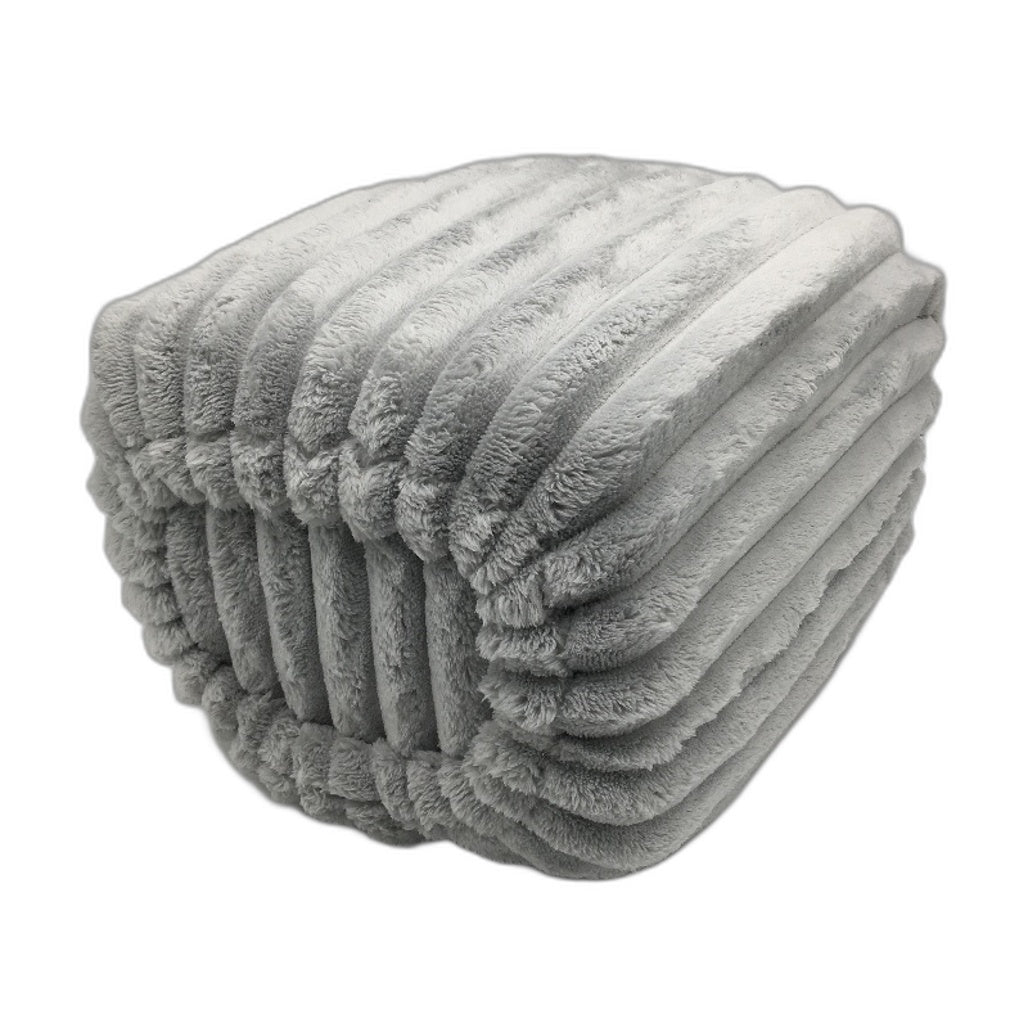 Super Soft Easy Care Grey Washable Plush Ribbed Blanket Double/Queen Size NEW