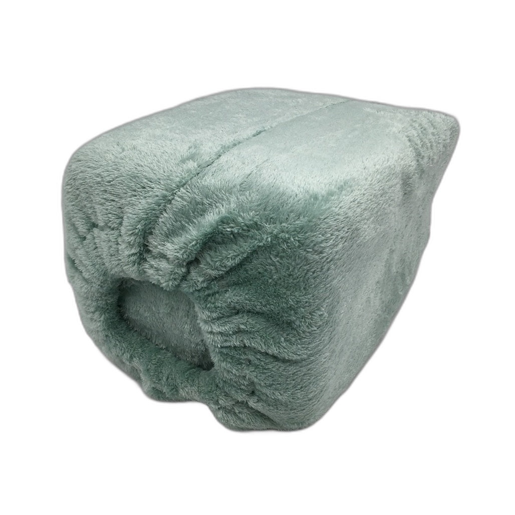 Super Soft Easy Care Mint Green Washable Plush Ribbed Blanket SINGLE Size NEW