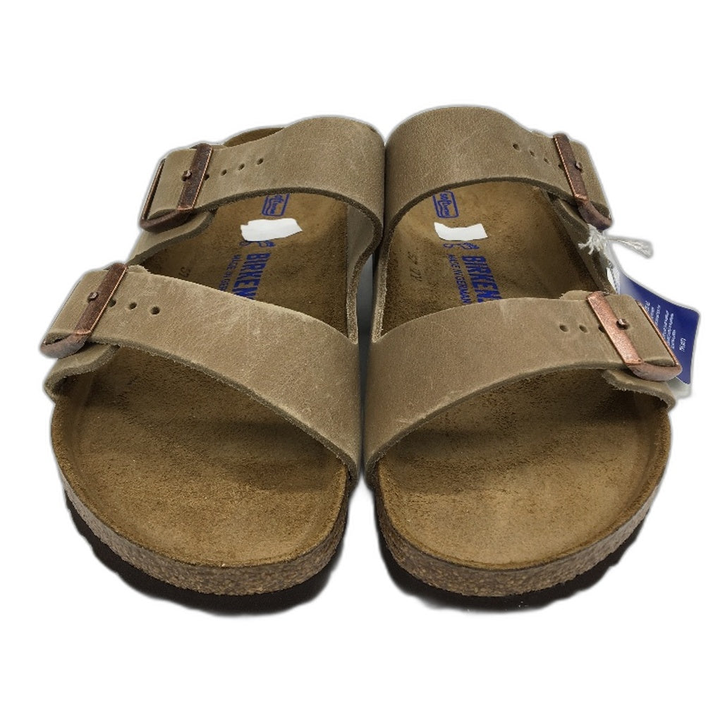 Birkenstock Arizona Tabaccco Brown Regular Fit Leather Slides Mens 12 EU 45 NEW
