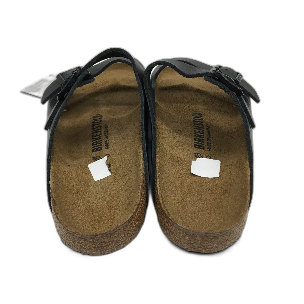 Birkenstock Classic Arizona BS Black Leather 2 Strap Slides Unisex 41 L10 M8 NEW