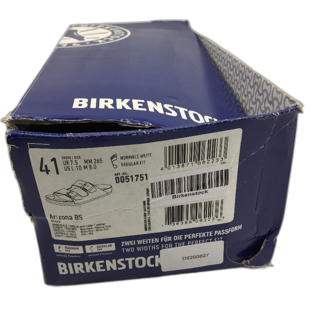 Birkenstock Classic Arizona Blue Regular Fit 2 Strap Slides Unisex 41 L10 M8 NEW