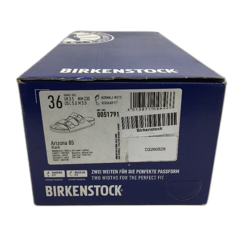 Birkenstock Classic Arizona Black Regular Fit 2 Strap Slides Unisex 36 L5 M3 NEW