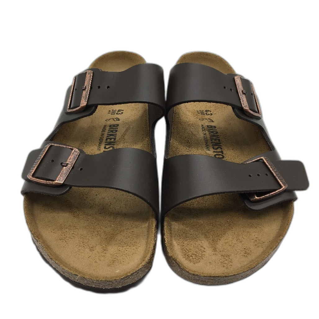 Birkenstock Arizona BS Dark Brown Regular Fit Leather Slides Mens 10 EU 43 NEW