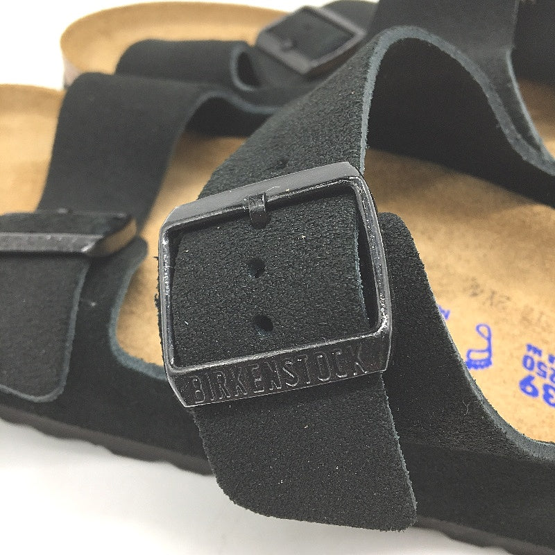 Birkenstock Arizona BS Black Suede Leather 2 Strap Slides Unisex 39 L8 M6 NEW