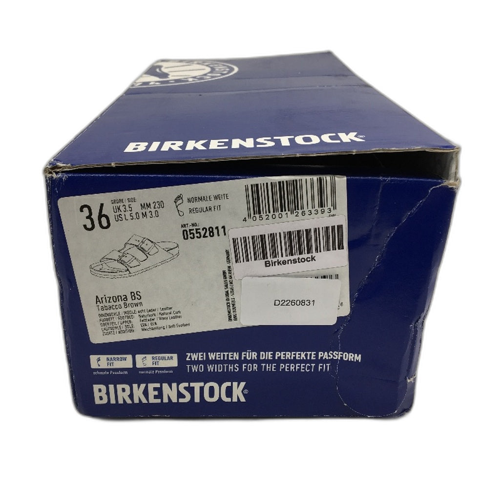 Birkenstock Arizona BS Tabaccco Brown Leather Slides Unisex L5 M3 EU 36 NEW