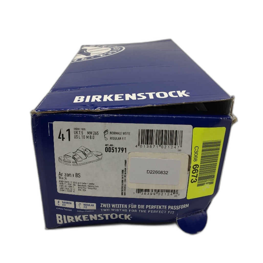 Birkenstock Classic Arizona Black Regular 2 Strap Slides Unisex 41 L10 M8 NEW