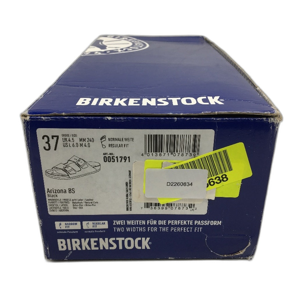 Birkenstock Classic Arizona Black Regular 2 Strap Slides Unisex 37 L6 M4 NEW