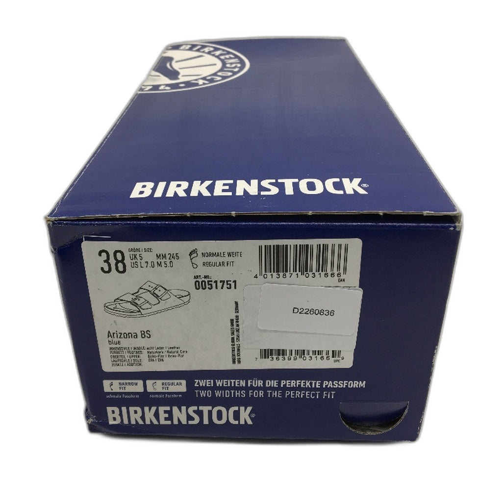 Birkenstock Classic Arizona Blue Regular Fit 2 Strap Slides Unisex 38 L7 M5 NEW