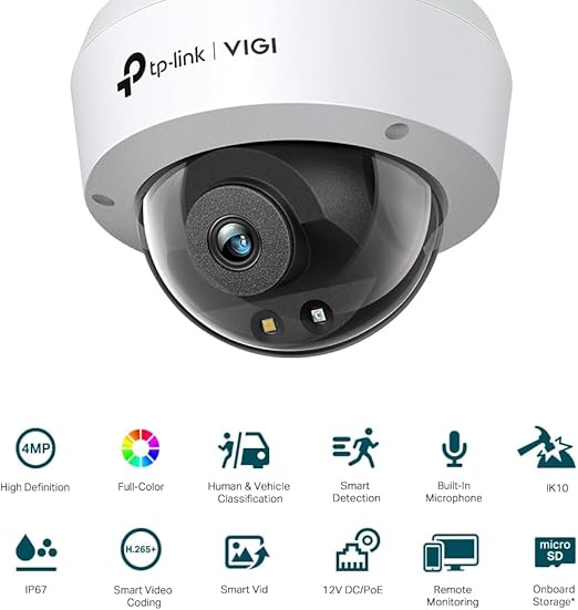 TP-LINK VIGI C240 4MP 4mm Full Colour Dome Network Security Camera NEW
