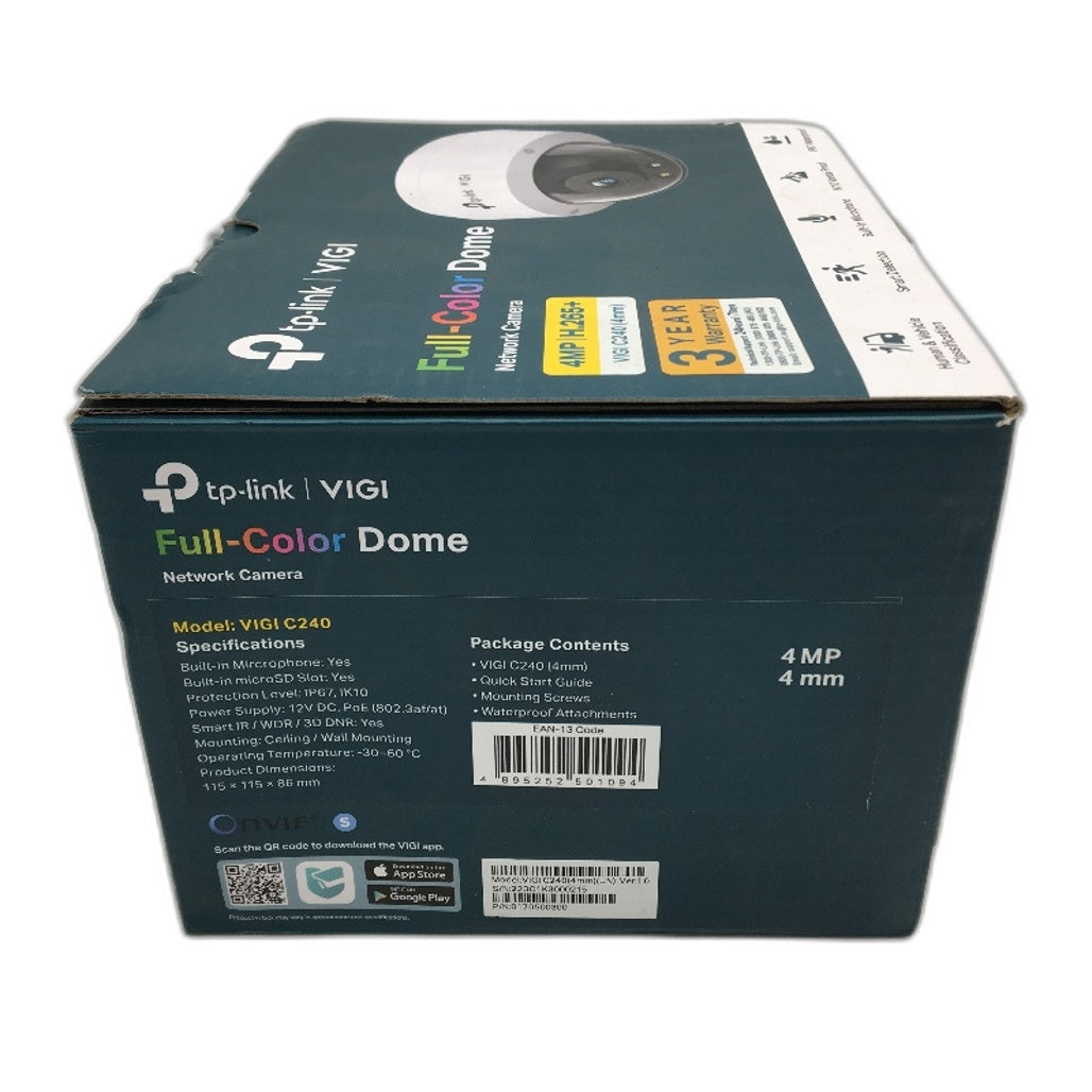 TP-LINK VIGI C240 4MP 4mm Full Colour Dome Network Security Camera NEW