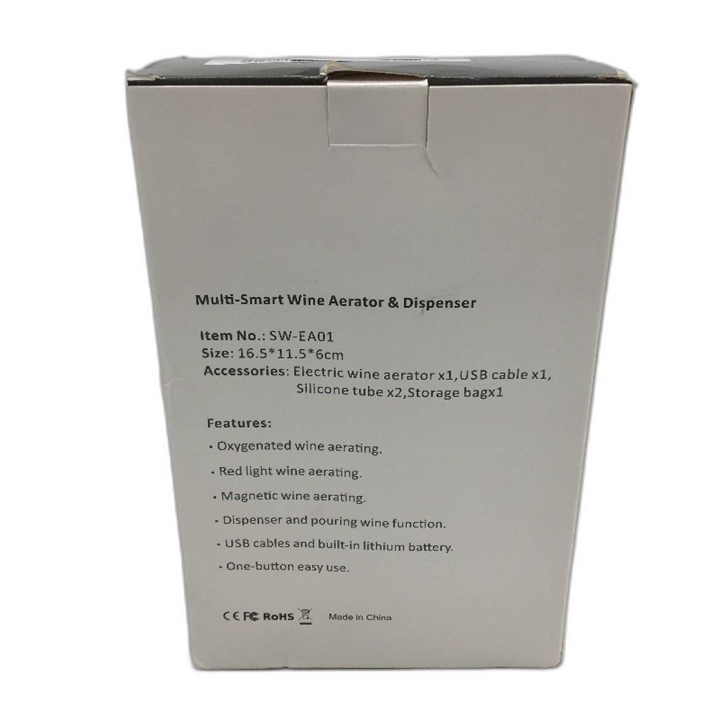 Multi-Smart Rechargeable Electric Wine Aerator and Dispender in Black NEW