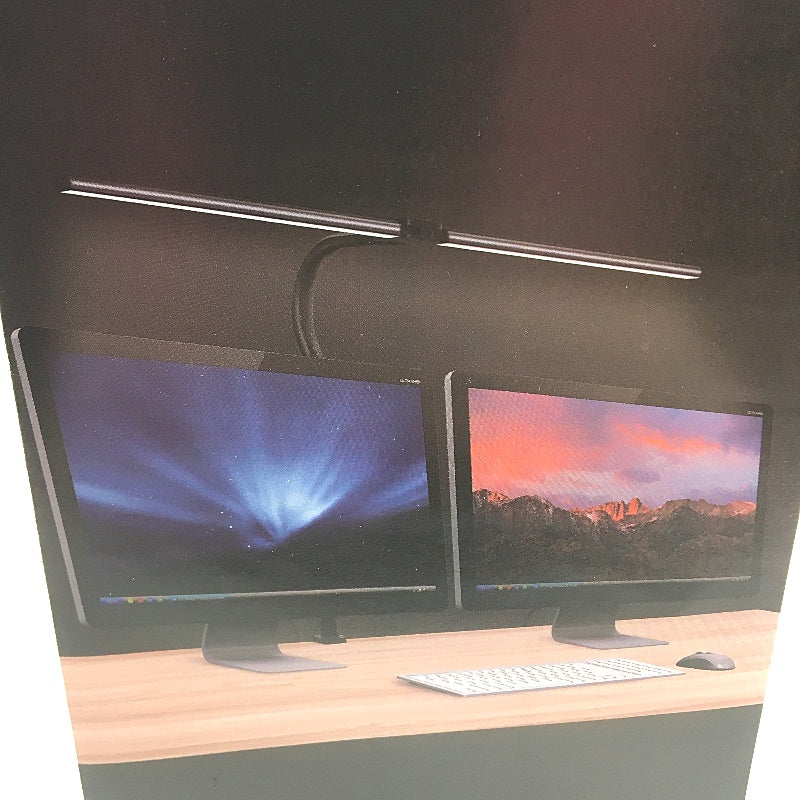 2700K-6500K 1000LMH 24W 50k Hour Length Double Head Desk Lamp in Black DEMO