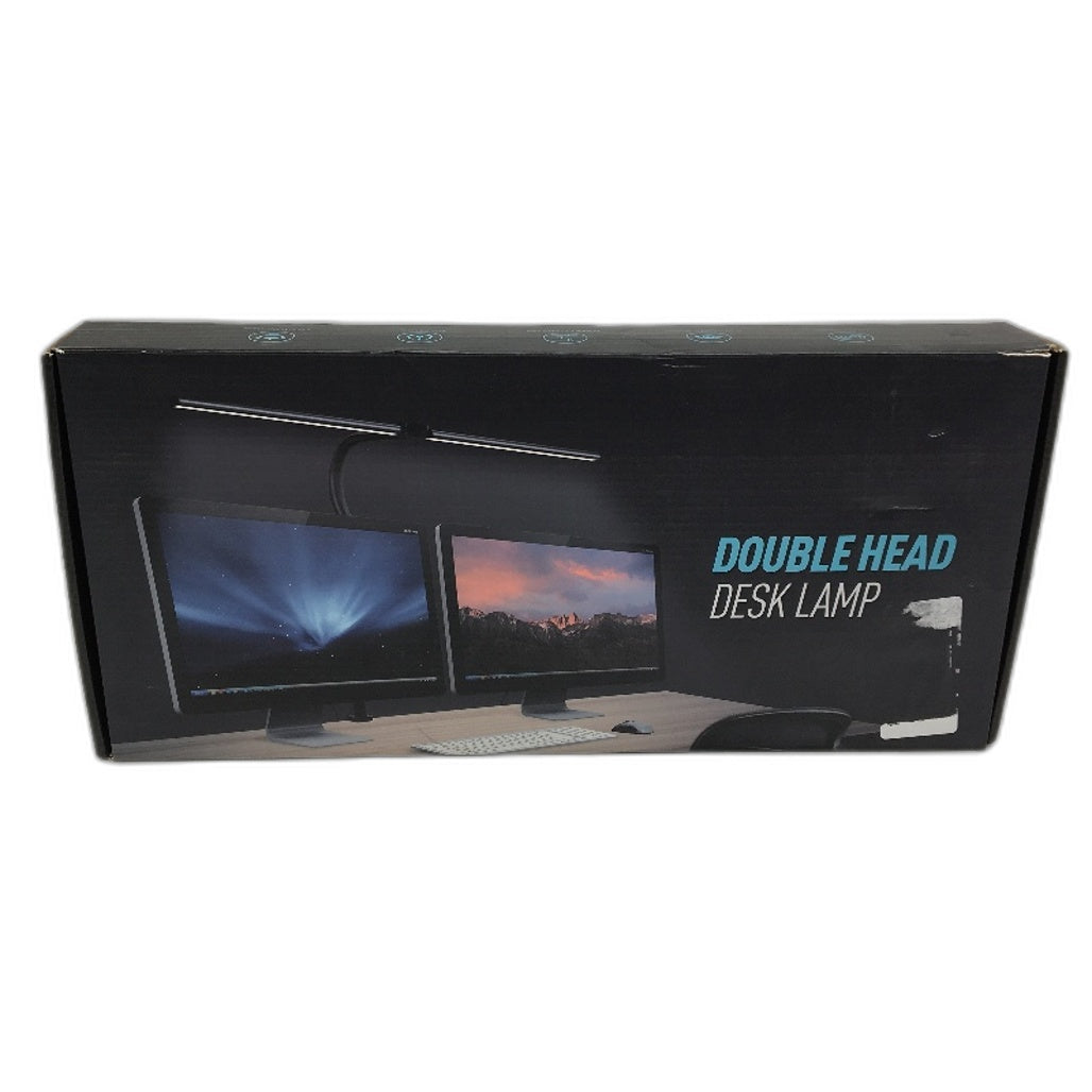 2700K-6500K 1000LMH 24W 50k Hour Length Double Head Desk Lamp in Black DEMO