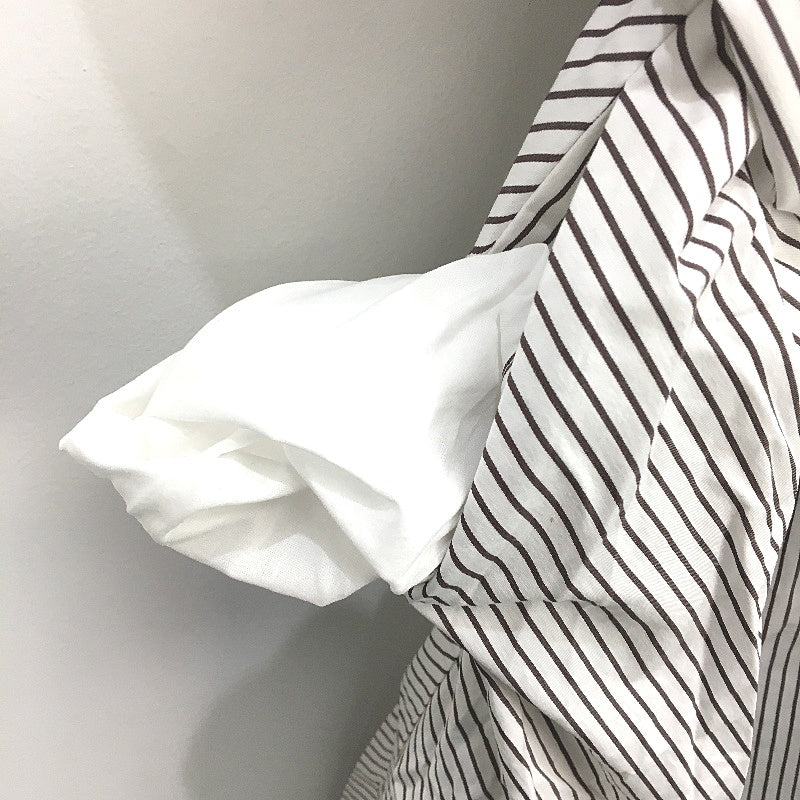 Portmans Channa Fudge Stripe White Button Up Midi Dress Ladies Size AU 16 NEW